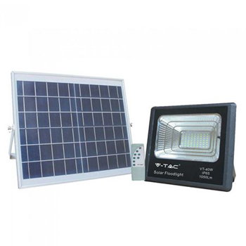 Reflector LED cu panou solar, 16W, 6000K, baterie de 10000mAh, IP65, V-Tac SKU-94008, V-Tac