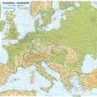Harta plastifiata Europa fizica 70 x 50cm AMCO PRESS, AMCO PRESS