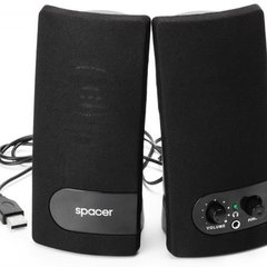 BOXE SPACER 2.0 RMS 6W 2 x 3W control volum mufa casti USB power black SPB-216 timbru verde 0.8 lei / 43501556