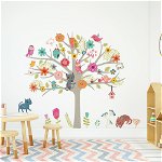 Set autocolante de perete pentru camera copiilor Ambiance Scandinavian Tree, Ambiance