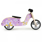 Bicicleta de echilibru din lemn cu roti EVA Ecotoys LC-V1330 - Violet cu fluturasi, Ecotoys