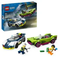 LEGO City: Urmarire cu masina de politie si masina puternica 60415, 6 ani+, 213 piese