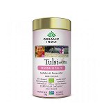 Ceai Tulsi (Busuioc Sfant) Trandafir Dulce (fara gluten) BIO Organic India - 100 g, Organic India
