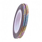 Banda Adeziva Rainbow Glitter | 1mm, 