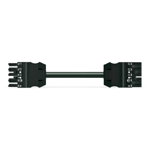 pre-assembled interconnecting cable; B2ca; Socket/plug; 5-pole; Cod. A; H05Z1Z1-F 5G 1.5 mm²; 1 m; 2,50 mm²; black, Wago