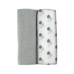 Set 2 Museline Beaba bumbac 120x120 cm Mirage Grey/Jungle, Beaba