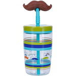 Contigo Pahar pentru copii Contigo Funny Straw 470ml (Electric Blue Mustache)