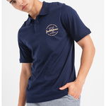 Jack & Jones, Top din amestec de bumbac cu imprimeu logo, Bleumarin