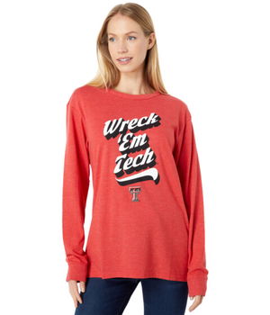 Imbracaminte Femei Lauren James Texas Tech Red Raiders Long Sleeve Crew Tee Red Heather, Lauren James