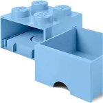 Recipient depozitare Szuflada klocek LEGO® z 4 wypustkami (Light Royal Blue), LEGO