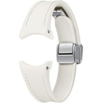 Curea smartwatch D-Buckle Hybrid Eco-Leather Band pentru Galaxy Watch6, Slim (S/M), Cream, Samsung