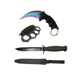 Set cutit de vanatoare 29 cm ,Box si Cutit karambit IdeallStore® , otel inoxidabil , teaca inclusa, IdeallStore