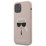 Husa iPhone 12 / 12 Pro Karl Lagerfeld Silicon Karl's Head Roz Deschis