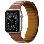 Curea cauciuc Magnetic Strap compatibila cu Apple Watch 7/8 45mm Brown