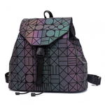 Rucsac reflectorizant 3D cu elemente geometrice cerc-triunghi, cameleon, Shopika