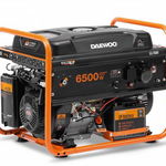 Generator Curent Electric DAEWOO GDA 7500E, 6.0kW, Monofazat, 15CP, Benzina (Negru/Portocaliu), Daewoo