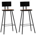 Set scaune de bar vidaXL, 2 buc., lemn masiv reciclat, 45 x 36 x 99 cm, 5.9 kg