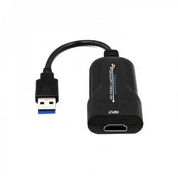 Placa de captura video input HDMI 30 Hz la output USB 3.0 FullHD 1080p 60 fps pentru inregistrare negru, PLS