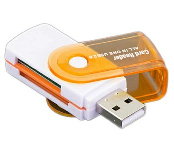 Cititor carduri, USB 2.0, 60 MB/s, alb portocaliu, Pro Cart