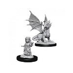 Miniaturi Nepictate D&D Nolzur's Marvelous Silver Dragon Wyrmling & Female (W13), D&D
