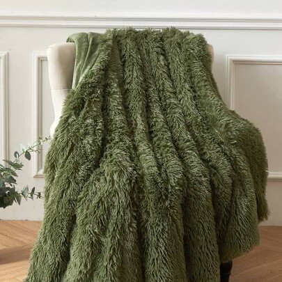 Patura Super Pufoasa CoCoLiNo, FLUFFY, cu blanita, 200x230cm, Olive, CumparaMisim