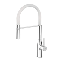 Baterie bucatarie cu dus extensibil culoare alb crom pipa inalta Laveo BAP 678D bap678d