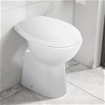 Vas WC fără ramă, închidere silențioasă, + 7 cm, alb, ceramică, Casa Practica