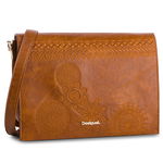 Geanta crossbody de piele ecologica, cu broderie Dark Amber Imperia