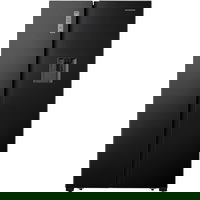 HEINNER Side by side Heinner HSBS-HS519NFBKWDE++, 519 l, Full No Frost, Clasa E, Dozator de apa, Display touch, Alarma usa deschisa, H 1786 cm, Negru, HEINNER