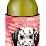 Caroline`s Treasures Dalmatian Love sticla de vin Beverge Izolator Hugger Multicolore Wine Bottle, 