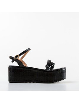 Sandale cu platforma Engros dama Mekamek, negru, 
