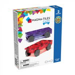 Jucarie Educativa Extensie 2 masinute Mov si Rosu, Magna-Tiles