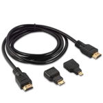 Cablu HDMI digital la HDMI digital mufe aurite 1,5 ml.+ adaptoare micro si mini HDMI TED283621, TED Electric