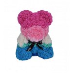 Ursulet Floral Teddy Bear multicolor din Trandafiri de spuma, 35 cm, in cutie cadou, FashionForYou