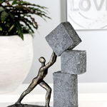 Figurina Stacking, CASABLANCA modernes Design, rasina sintetica, argintiu, 28x7x30.5 cm