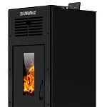 Semineu (soba) pe peleti Burnit Ambient Black 8 kw, cu tiraj fortat include ventilator aer cald, aprindere electrica, recomandat pentru 80 mp, Burnit by Sunsystem