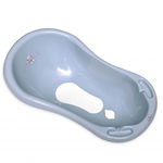 Lorelli - Cadita , Bear Dark , Cu dop, Cu covor antiderapant, 84 cm, Albastru