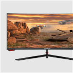 Dahua Monitor Gaming VA E-LED Dahua 23.6 LM24-E230C, Full HD (1920 x 1080), HDMI, DisplayPort, Ecran curbat, 165 Hz, 1 ms, Negru, Dahua