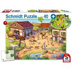 Puzzle 40 piese Farm Set Figurine Cadou, Schmidt