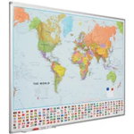 Harta lumii (politica) 90 x 120 cm, profil aluminiu SL, SMIT