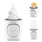 Incalzitor biberoane, Lionelo, ThermUp Go Evo, Portabil, Cu 5 niveluri de incalzire, Cu buton Safety Control, Mentinere caldura pana la 9h, Incarcare USB, Roz