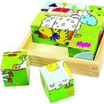 Puzzle cubic - animale domestice, BIGJIGS Toys, 2-3 ani +, BIGJIGS Toys