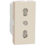 Priza standard italian 1m 16A 2P+E Schneider Noua Unica NU302344, bej, SCHNEIDER