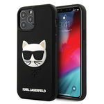 Husa Premium Karl Lagerfeld Compatibila Cu iPhone 12 / Compatibila Cu iPhone 12 Pro, Colectia 3d Rubber Choupette, Negru - Klh