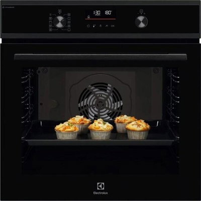 Cuptor incorporabil Electrolux EOD6F77H, Electric, 72 l, Autocuratare catalitica, SteamBake, Timer cu display electronic, Grill, Clasa A+ Negru