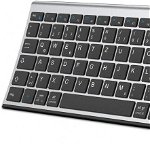 Tastatura Wireless iClever, otel inoxidabil/plastic, argintiu/negru, Bluetooth 5.1