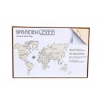 Harta lumii puzzle 3D de perete L, Wooden City