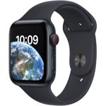 Apple Watch SE 2 (2022), GPS, Cellular, Carcasa Midnight Aluminium 44mm, Midnight Sport Band