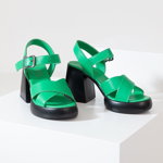 Answear Lab sandale de piele culoarea verde, Answear Lab