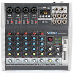 Mixer analog pasiv, 6 canale, Bluetooth, USB, XLR, alimentare Phantom, Vonyx VMM-K602, VONYX